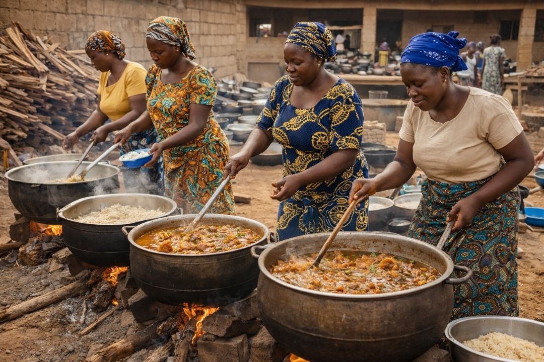 Femmes préparant des repas scolaires