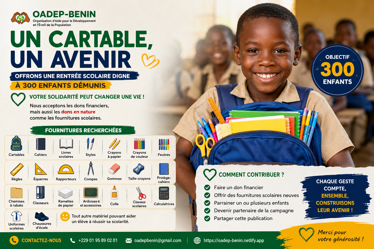 Un Cartable, Un Avenir