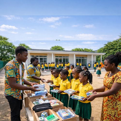 Distribution de fournitures scolaires